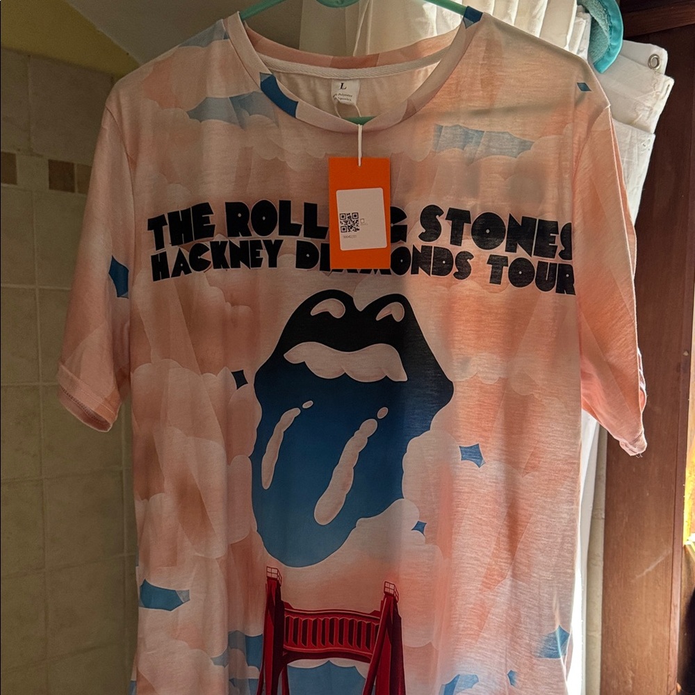Rolling Stones Hackney Diamonds Tour Shirt - Pink and Blue
